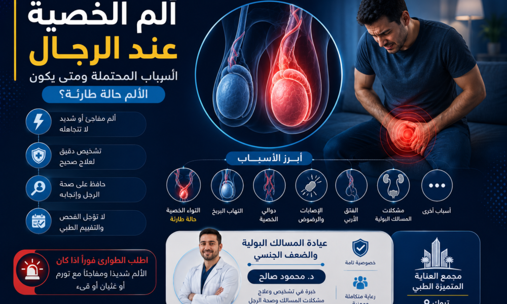 ألم الخصية عند الرجال الأسباب المحتملة ومتى يكون الألم حالة طارئة؟