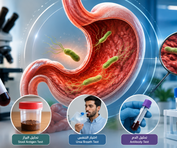 تحاليل جرثومة المعدة الفرق بين تحليل البراز واختبار التنفس وتحليل الدم.. وأيهما أدق؟