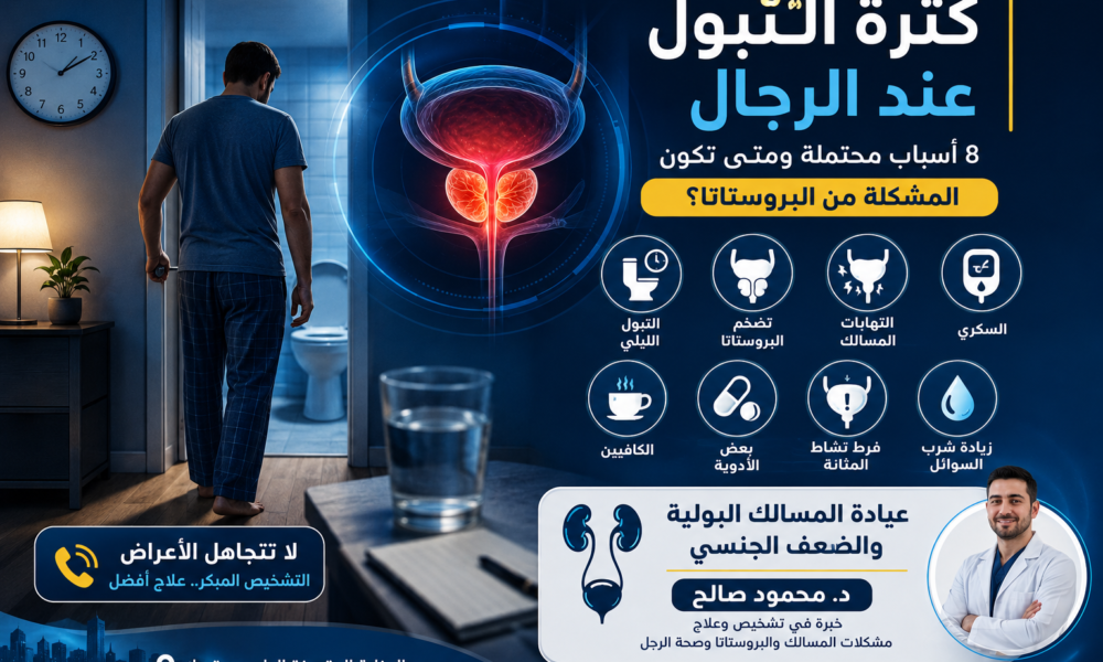 كثرة التبول عند الرجال 8 أسباب محتملة ومتى تكون المشكلة من البروستاتا؟