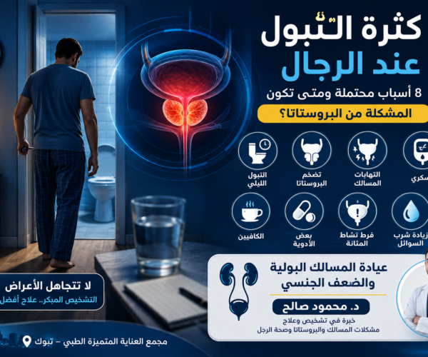 كثرة التبول عند الرجال 8 أسباب محتملة ومتى تكون المشكلة من البروستاتا؟