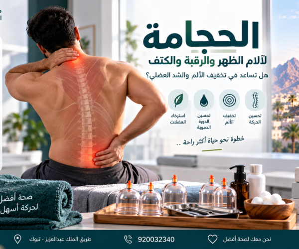 الحجامة لآلام الظهر والرقبة والكتف والشد العضلي في تبوك