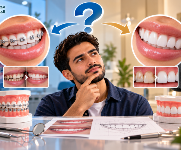الفرق بين تقويم الأسنان والفينير لتجميل الأسنان في تبوك