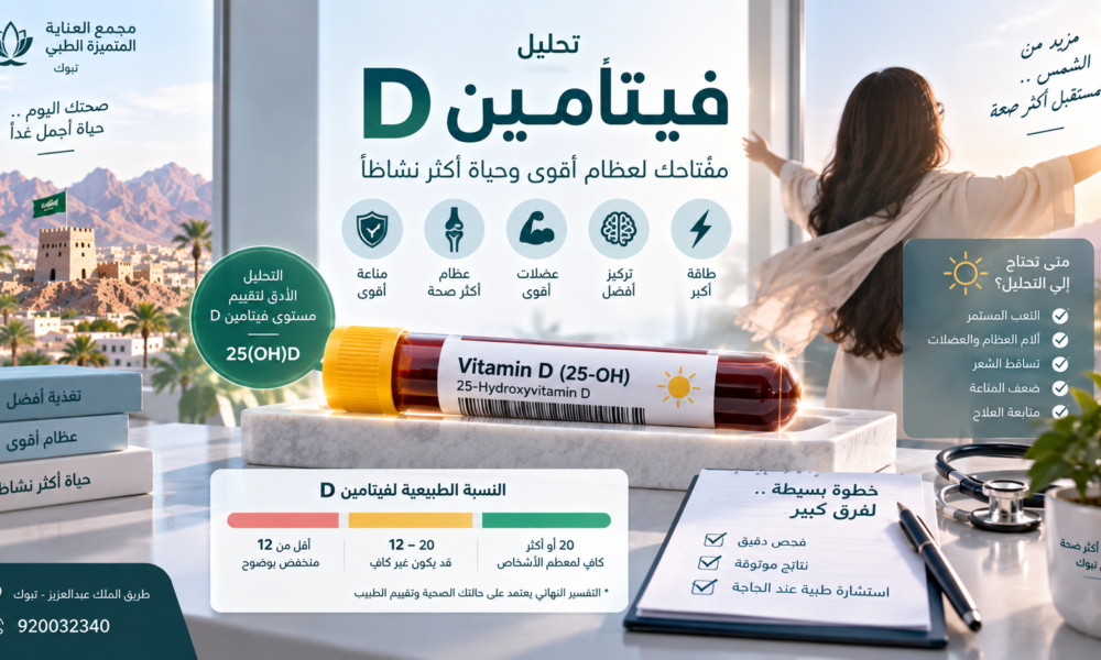 تحليل فيتامين د في تبوك وفحص 25 Hydroxy Vitamin D