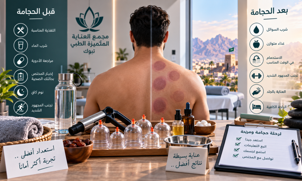 تعليمات قبل وبعد الحجامة والعناية بالجلد بعد جلسة الحجامة في تبوك