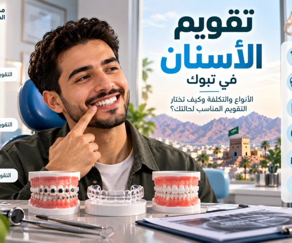 تقويم الأسنان في تبوك وأنواع التقويم المعدني والشفاف