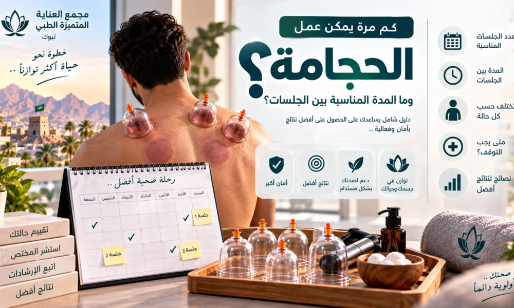 عدد جلسات الحجامة والمدة المناسبة بين جلسات الحجامة في تبوك