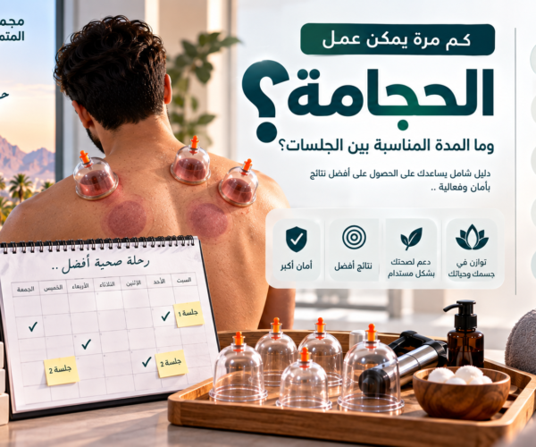 عدد جلسات الحجامة والمدة المناسبة بين جلسات الحجامة في تبوك