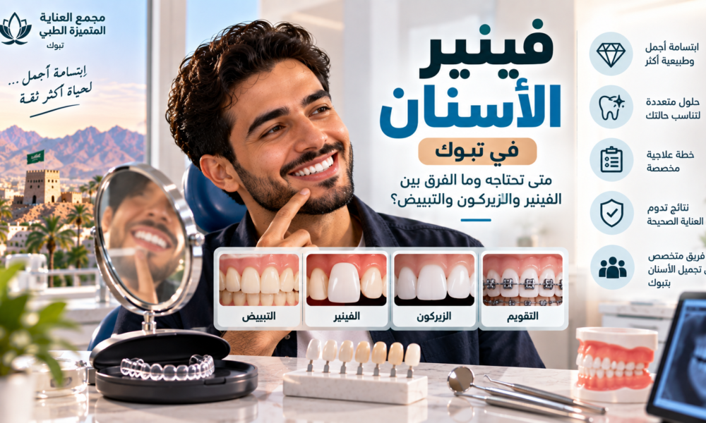 فينير الأسنان في تبوك وعدسات الأسنان وتجميل الابتسامة